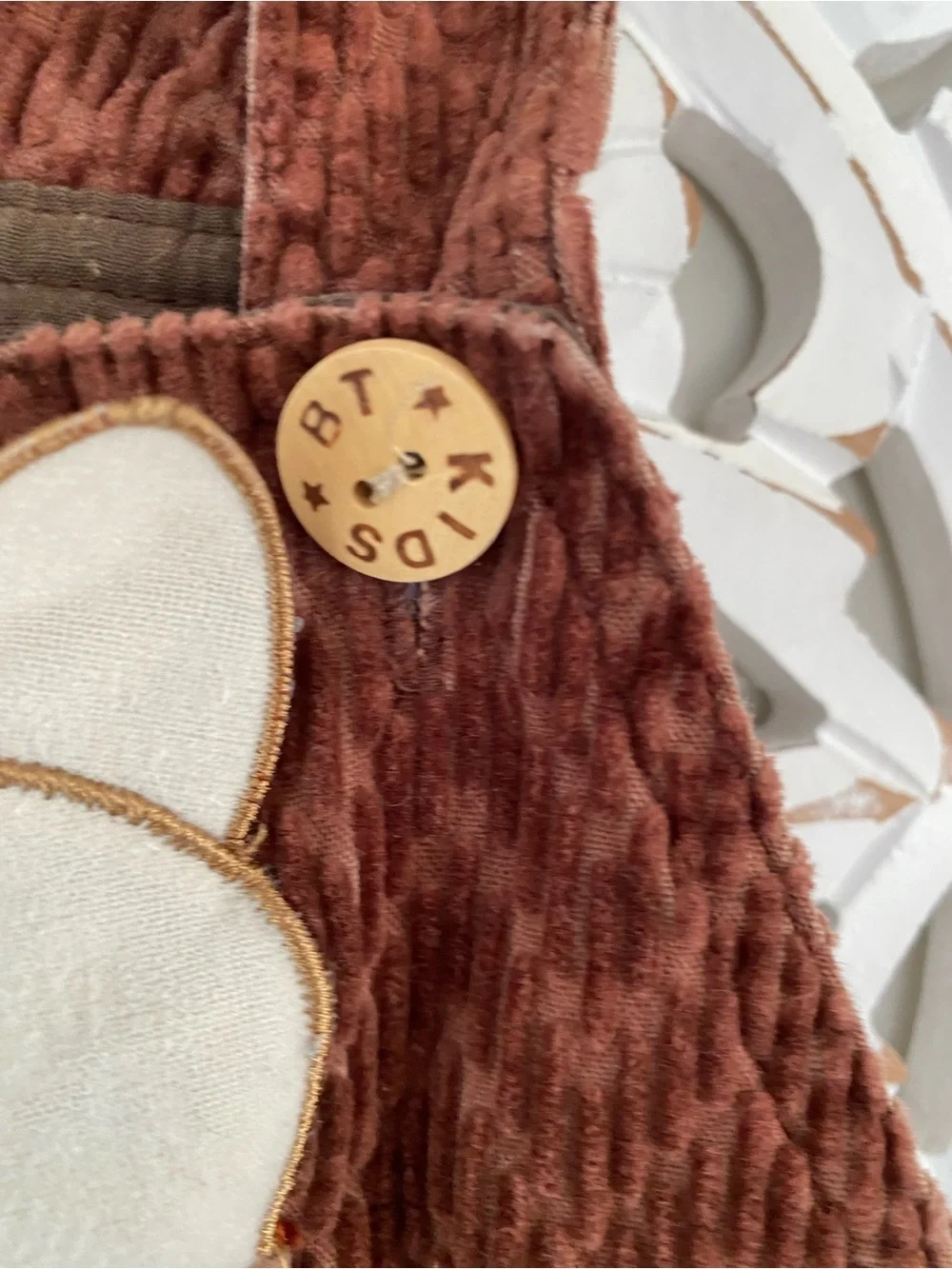 Vintage Baby 3-6 Months Brown Corduroy Western Cowboy Horse Overalls VTG